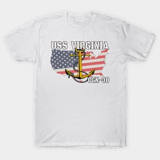 Uss Virginia Cgn-38 Cruiser Veterans Day Father Grandpa Dad T-Shirt